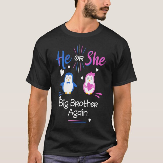 T-shirt Enfants Lui Ou Elle Big Brother Encore Penguin Gen (Devant)