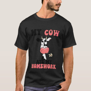 T-shirt Enfants Ma Vache A Mangé Mon Devoir Vache Retour