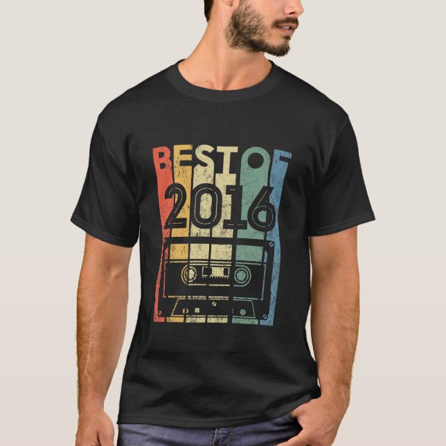 T-shirt Enfants Meilleur De 2016 6 Ans Cadeaux Vieux Bande (Devant)