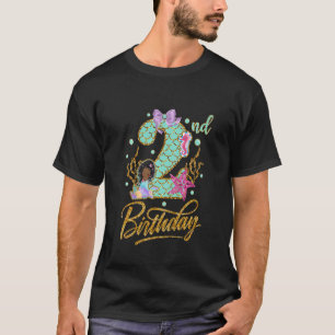T-shirt Enfants Mermaid 2e Anniversaire tenue afro-américa