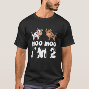 T-shirt Enfants Meuh Meuh J'ai Deux Ans Vache Mignonne 2èm