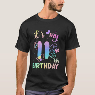 T-shirt Enfants mignonette 11 ans papillon C'est mon 11e o