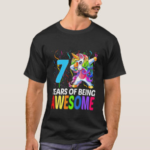 T-shirt Enfants Mignonne 7 Ans Unicorne Dabbing 7E Anniver