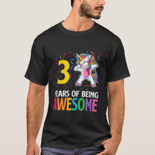 T-shirt Enfants mignons 3 ans Unicorne Dabbing 3E Annivers
