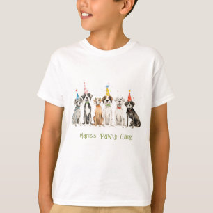 T-shirt Enfants mignons Aquarelle Chien mou Fête d'anniver