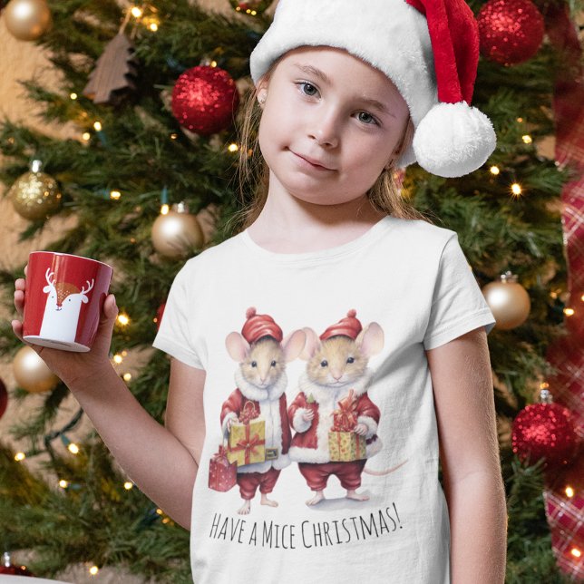 T-shirt Enfants mignons Noël Animal souris Enfants festifs (Créateur téléchargé)