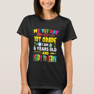 T-shirt Enfants Mon 1er Jour De 1Ème Année I Am 6 Ans Lu
