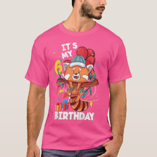 T-shirt Enfants Mon 6e anniversaire 6 ans Panda Rouge Birt