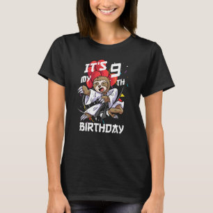 T-shirt Enfants Mon 9e anniversaire 9 ans Sloth Karate B