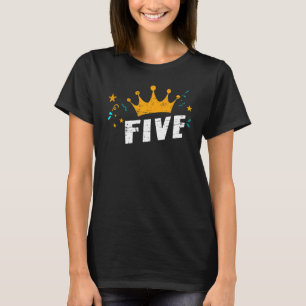 T-shirt Enfants Mon cinquième anniversaire avec Couronne e