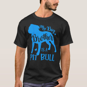 T-shirt Enfants Mon Grand Frère Mignonne Est Un Pitbull Po