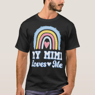 T-shirt Enfants Mon Mimi M'aime Grand-Enfant Retro Arc-en-