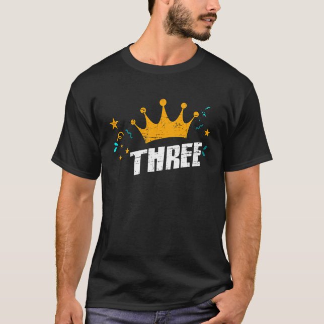 T-shirt Enfants Mon troisième anniversaire avec la Couronn (Devant)