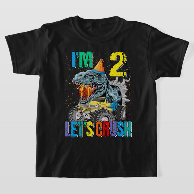 T-shirt Enfants Monster Camion 2 ans Tee 2e anniversaire G (Poser)