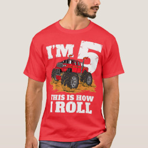 T-shirt Enfants Monster Camion 5e anniversaire garçon 5 an