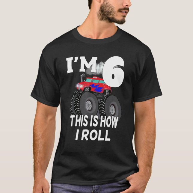 T-shirt Enfants Monster Camion 6e anniversaire Anniversair (Devant)