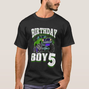 T-shirt Enfants Monster Camion Birthday Boy Is 5 Kids 5th 