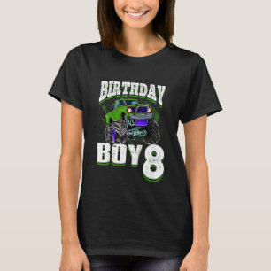 T-shirt Enfants Monster Camion Birthday Boy Is 8 Kids 8th