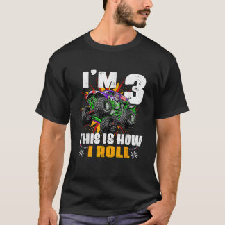 T-shirt Enfants Monster Trucks 3e anniversaire de la fête 
