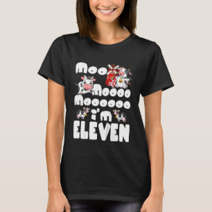 T-shirt Enfants Moo Moo I'm 11 thème de la ferme Anniversa