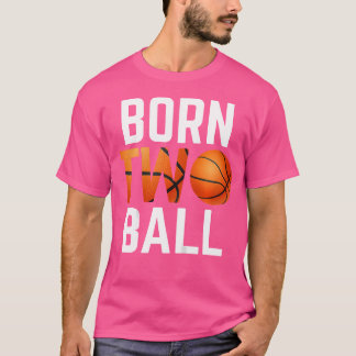 T-shirt Enfants Nés Deux Ballons Basketball 2 Ans Annivers