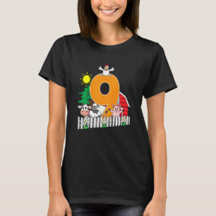 T-shirt Enfants Neuvième 9e anniversaire ferme animal vach