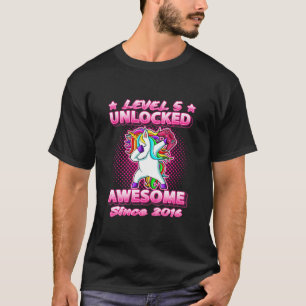 T-shirt Enfants Niveau 5 Déverrouillé Awesome Depuis 2016