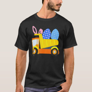 T-shirt Enfants OEufs de Pâques Construction Camion Bunny 