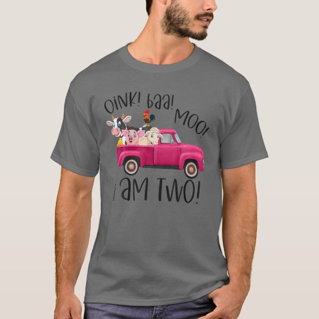 T-shirt Enfants Oink Baa Moo Je Suis Deux Animaux De Ferme (Devant)
