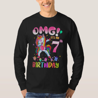 T-shirt Enfants Omg C'est mon 7e anniversaire filles Dabbi