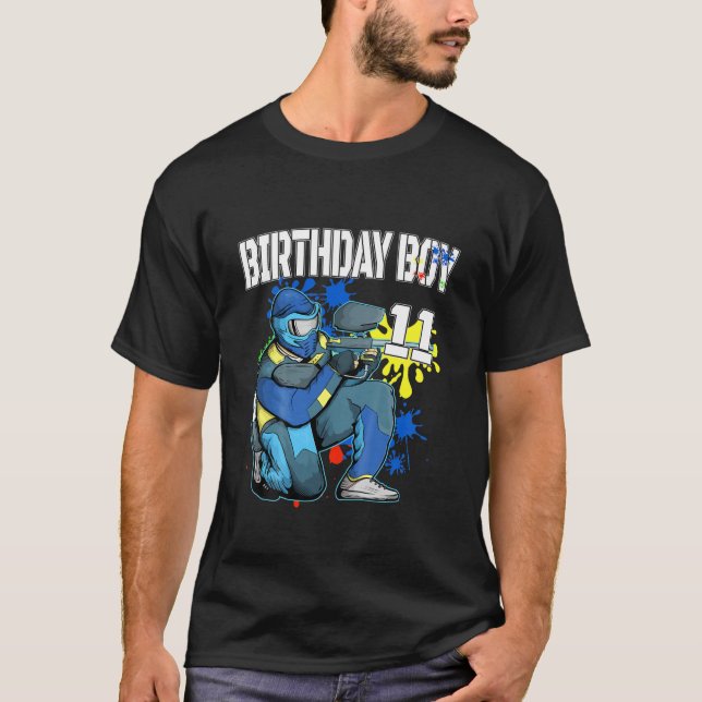 T-shirt Enfants Paintball Anniversaire Garçon 11 Anniversa (Devant)