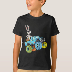 T-shirt Enfants Pâques Rabbit équitation Monster Camion Fu