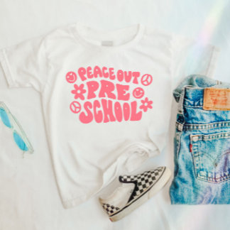 T-shirt Enfants Peace Out préscolaire en rose