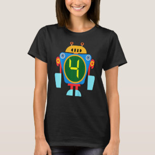 T-shirt Enfants Petit Robot Anniversaire 4e anniversaire T