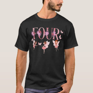 T-shirt Enfants Petite Fée Fille 4e anniversaire 4 ans Fa