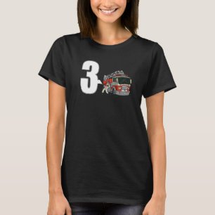 T-shirt Enfants pompier 3e anniversaire Camion d'incendie