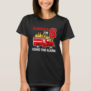T-shirt Enfants pompier avec camion incendie J'ai 8 ans an