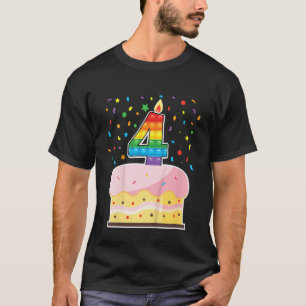 T-shirt Enfants Pop It 4th Birthday cake Girls Boys 4 Year