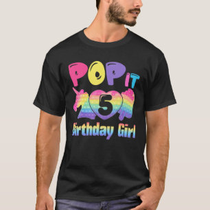 T-shirt Enfants Pop It 5 Fille Anniversaire Pour 5 Ans Fil