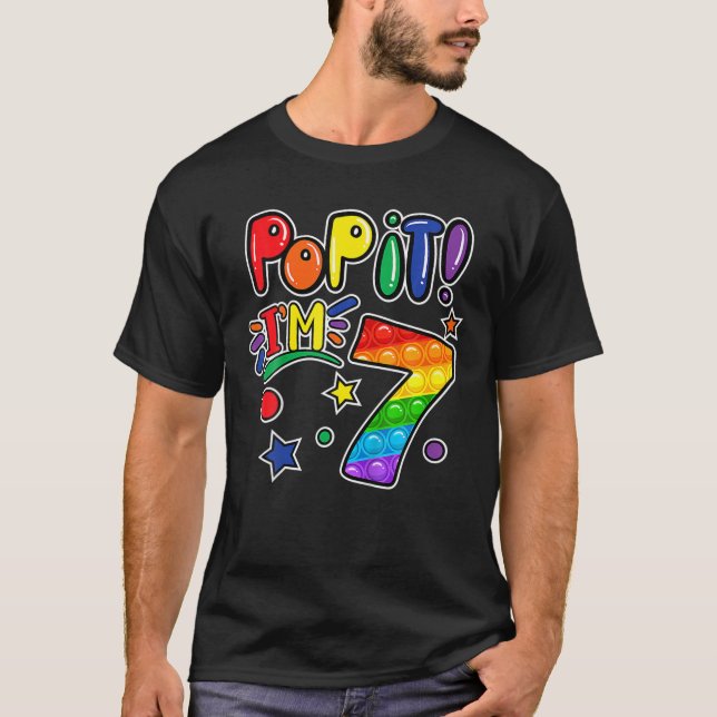T-shirt Enfants Pop It 7E Anniversaire Filles Garçons 7 An (Devant)