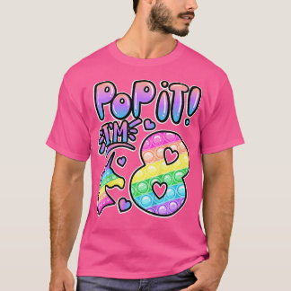 T-shirt Enfants Pop It 8th Birthday Girls Boys 8 Years Old