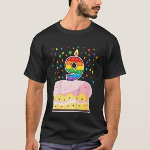 T-shirt Enfants Pop It 9th Birthday Cake Girls Boys 9 Year