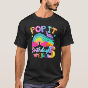 T-shirt Enfants Pop It Anniversaire Fille 5 Pour 5 Ans Fil