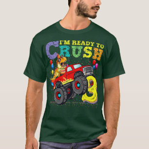 T-shirt Enfants prêts à écraser 3 Dinosaur Monster Truck 3