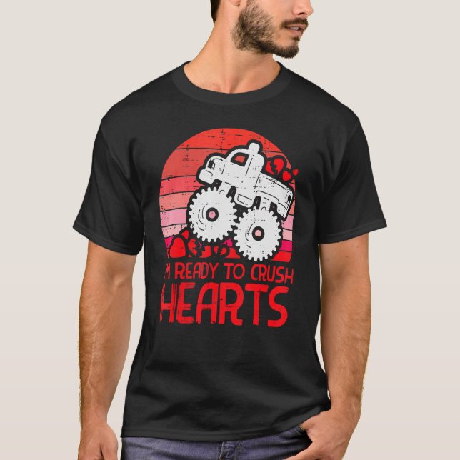 T-shirt Enfants Prêts À Écraser Coeurs Monster Camion Todd (Devant)