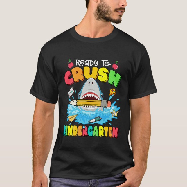 T-shirt Enfants Prêts À Écraser Le Sac À Dos De Requin De  (Devant)