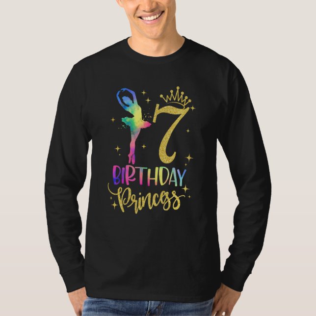 T-shirt Enfants Princesse 7e anniversaire 7 ans Ballerina (Devant)