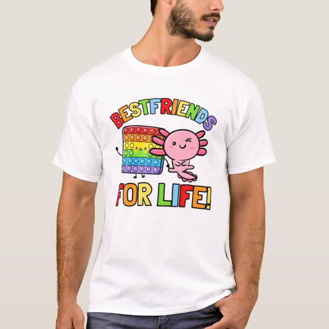 T-shirt Enfants Push Pop It Fidget Toy Kawaii Axolotl Boys (Devant)