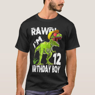T-shirt Enfants Rawr 12 ans Rex Dinosaur 12e anniversaire