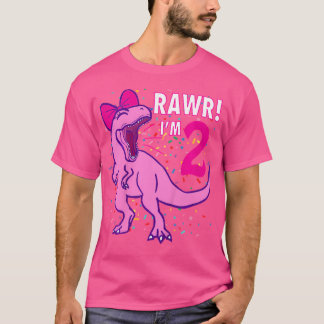 T-shirt Enfants Rawr I M 2 (Deux) 2E Anniversaire Fille Di